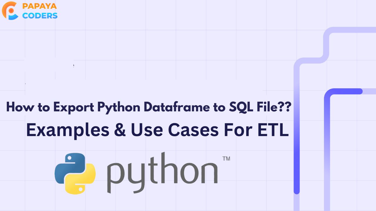 How to Export Python Data frame to SQL File in easy steps