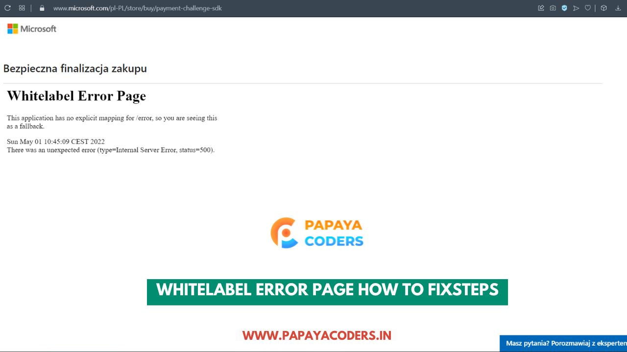Whitelabel Error page How to fix